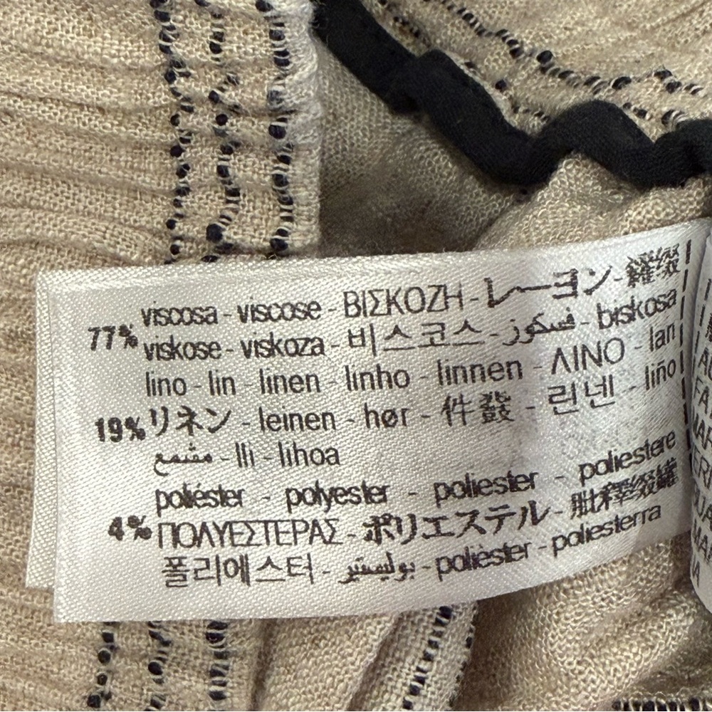 Zara Striped Linen Blend Wide Leg Pants - Picture 9 of 9